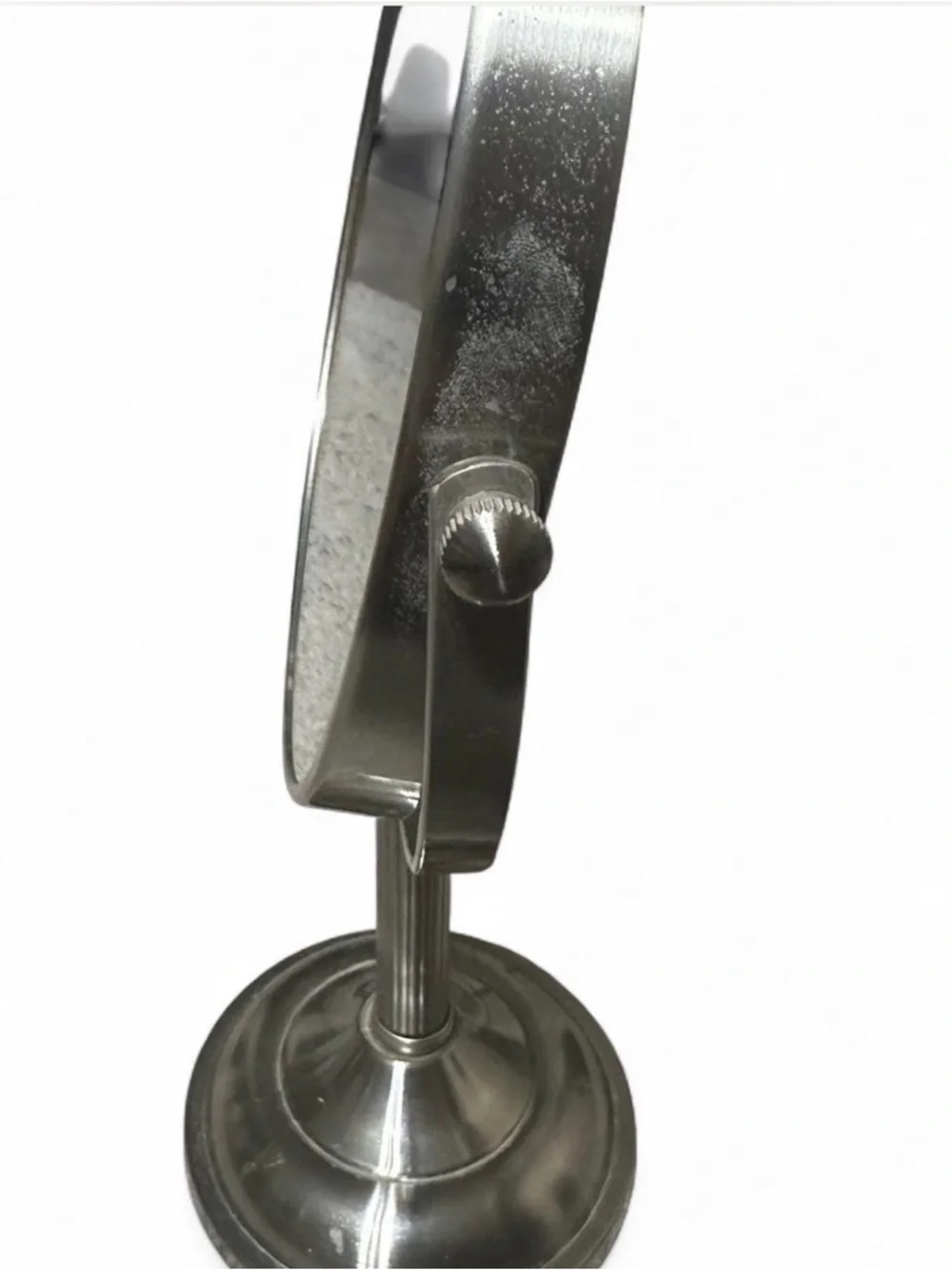 Steel Finish Double-Sided Vanity Mirror - Silver